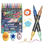 Glitter Dual-Tip Brush Marker Set