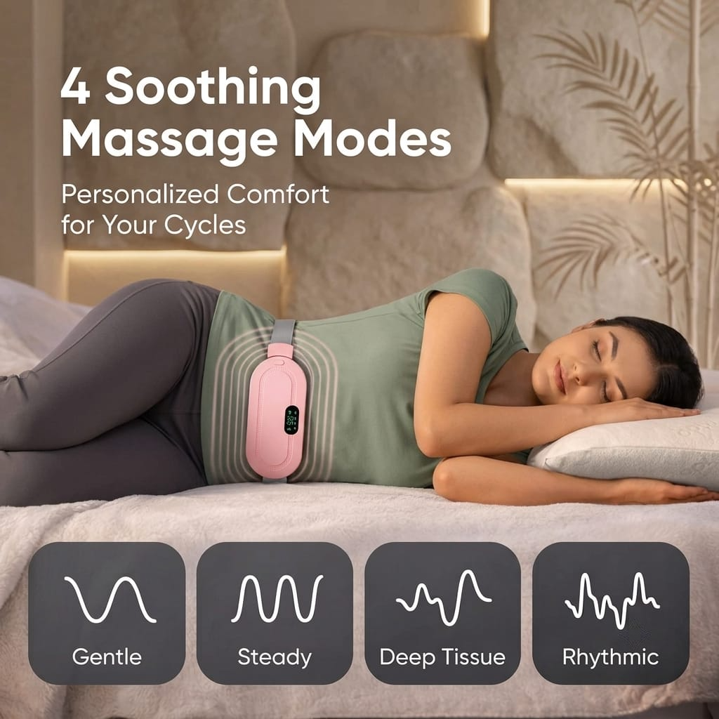 Period Cramp Massager Belt with Heat & Vibration