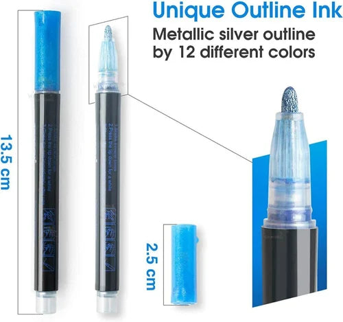 Outline Marker Set | 12 Color Set